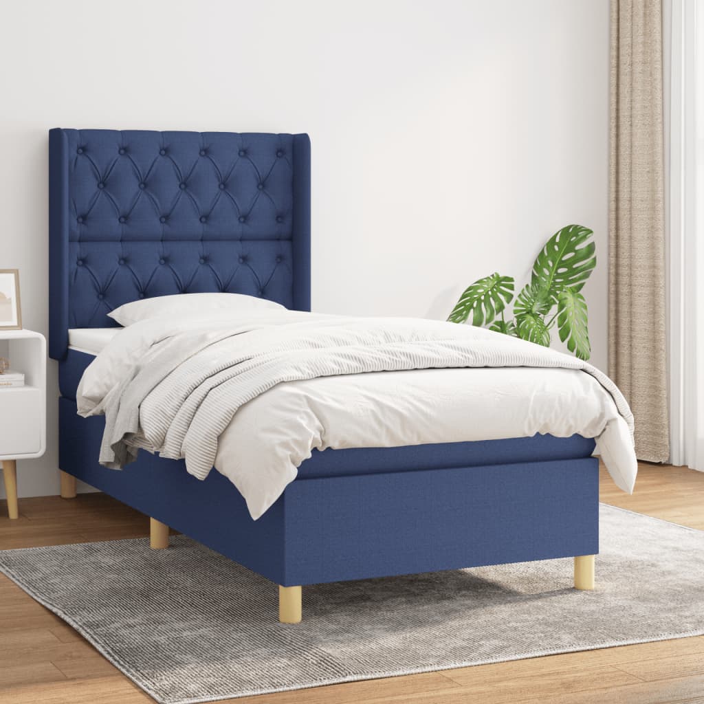 Lit À Ressorts Avec Tête De Lit Tissu