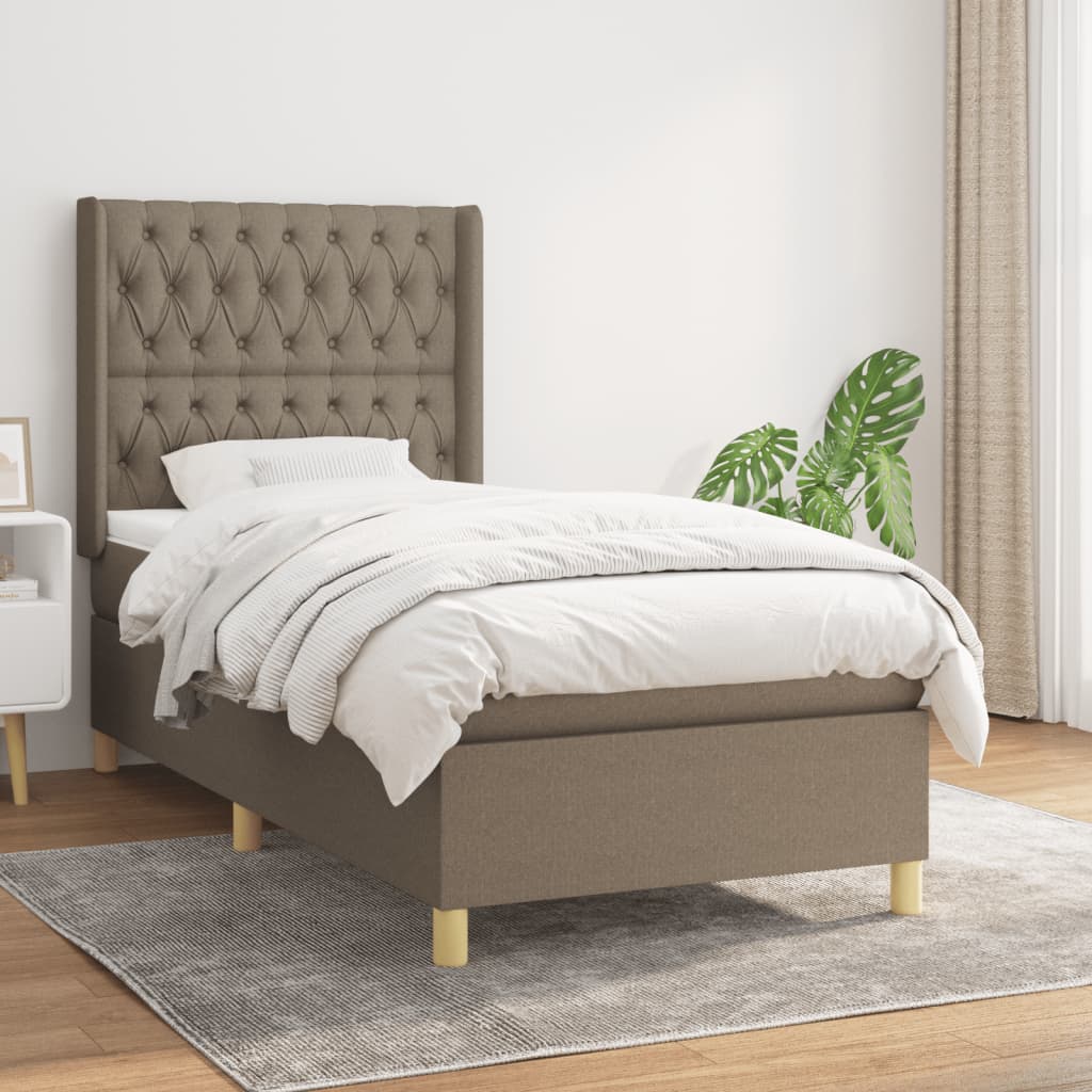 Lit À Ressorts Avec Tête De Lit Tissu