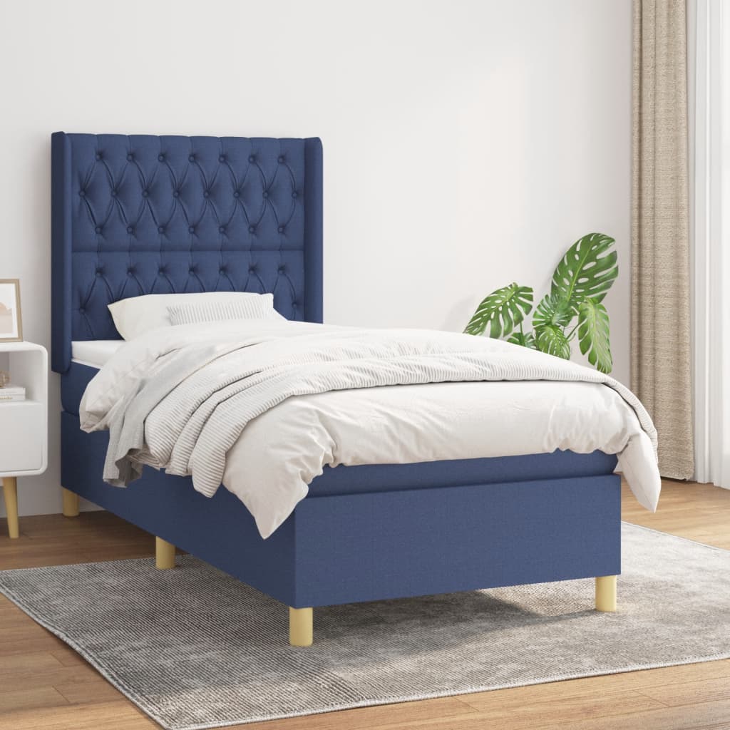 Lit À Ressorts Avec Tête De Lit Tissu