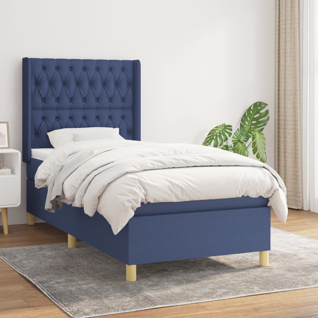 Lit À Ressorts Avec Tête De Lit Tissu