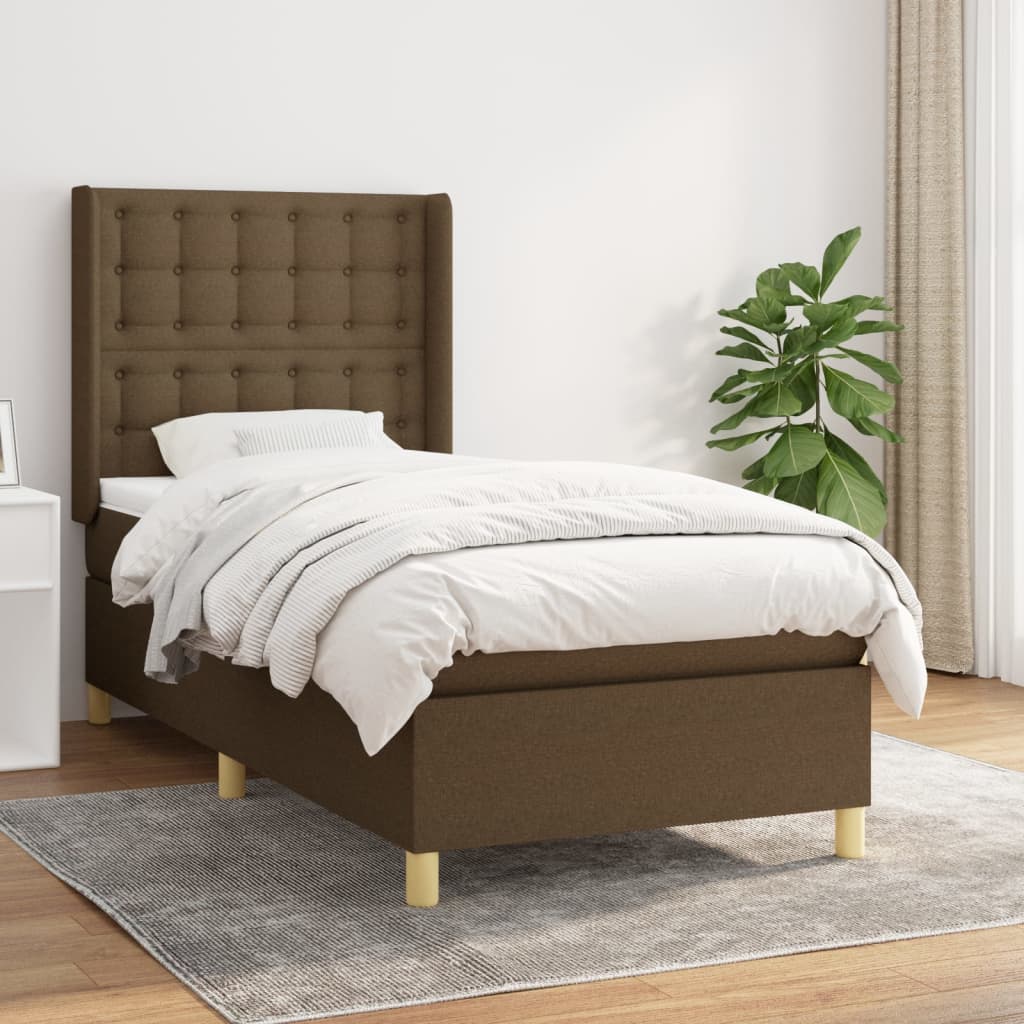 Lit À Ressorts Avec Tête De Lit Tissu