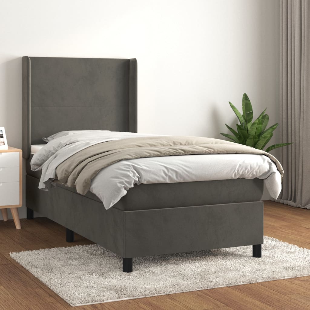 Lit À Ressorts Avec Matelas Velours