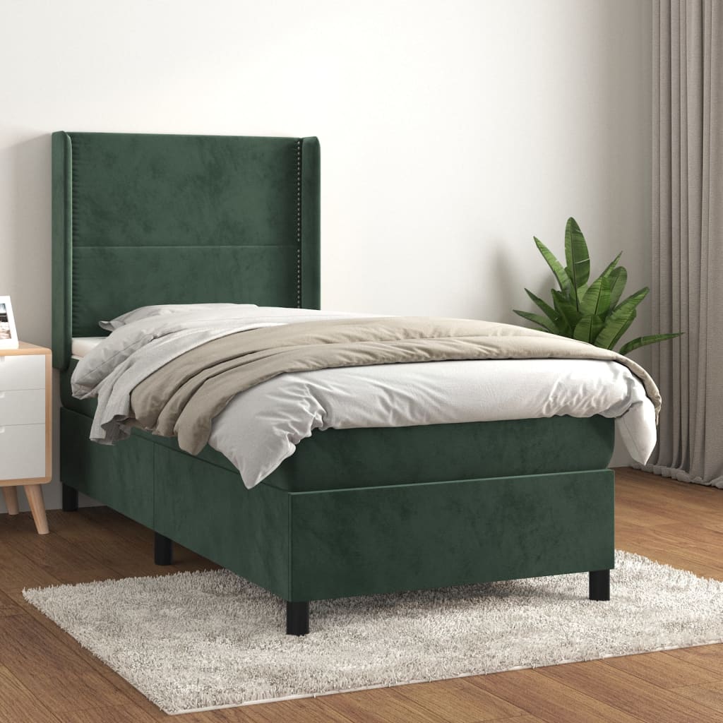 Lit À Ressorts Avec Matelas Velours
