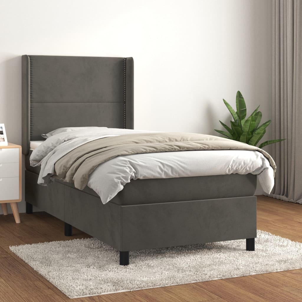 Lit À Ressorts Avec Matelas Velours