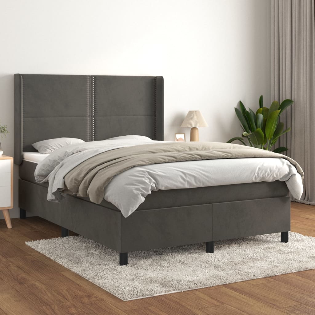 Lit À Ressorts Avec Matelas Velours