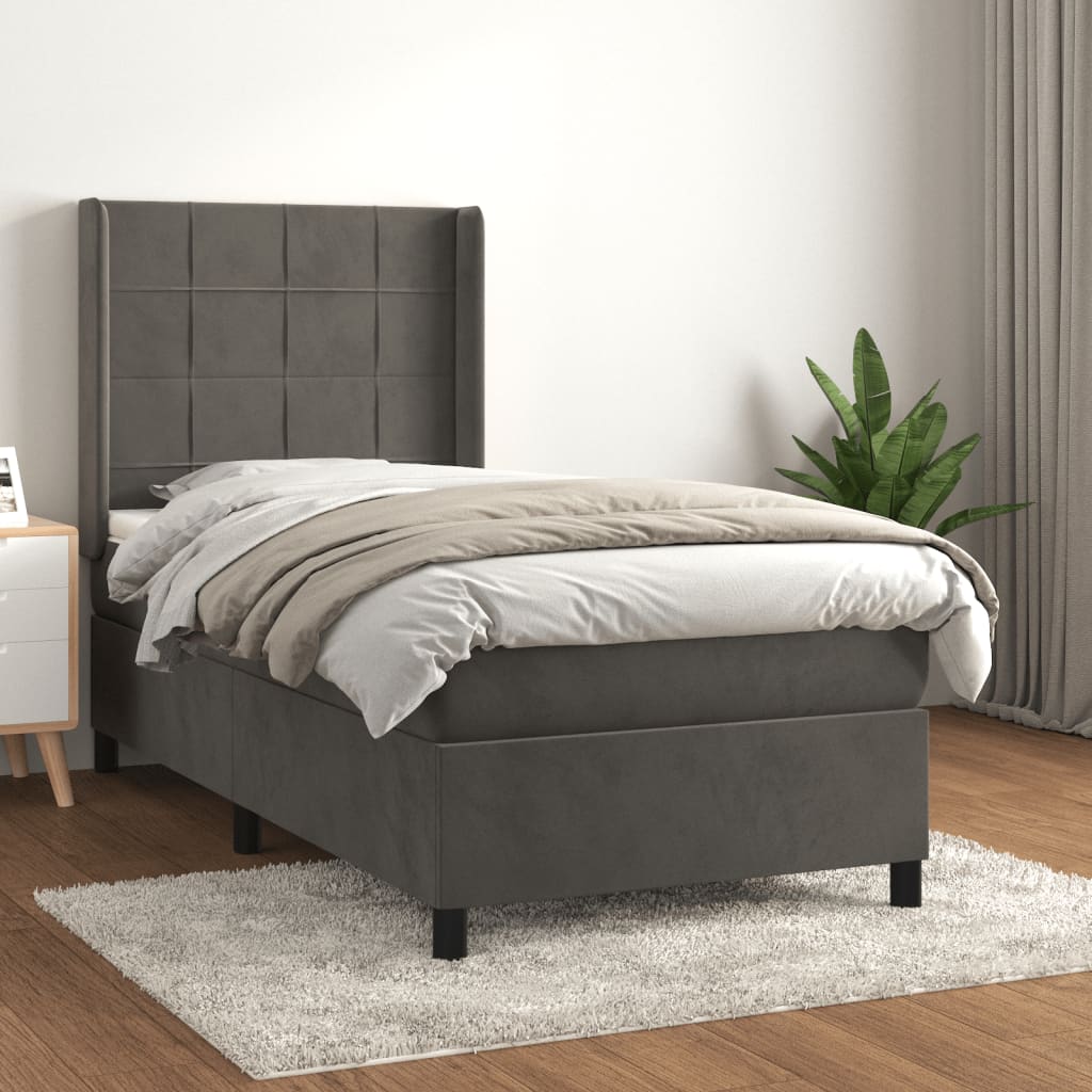 Lit À Ressorts Avec Matelas Velours