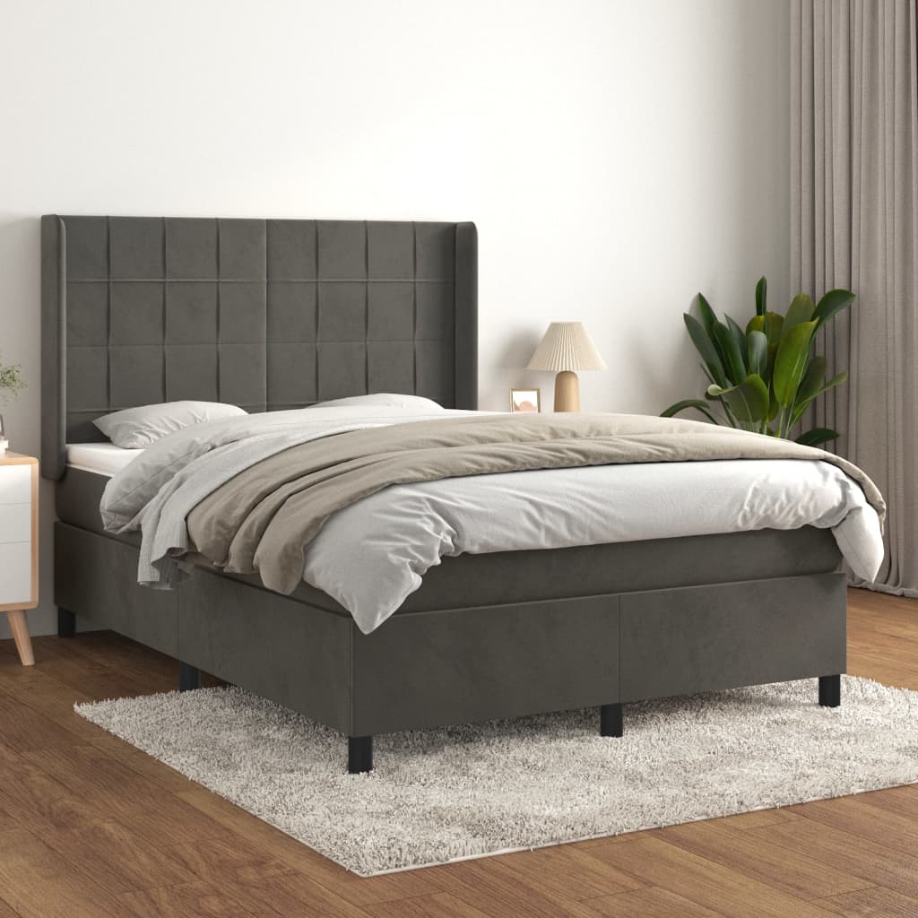 Lit À Ressorts Avec Matelas Velours