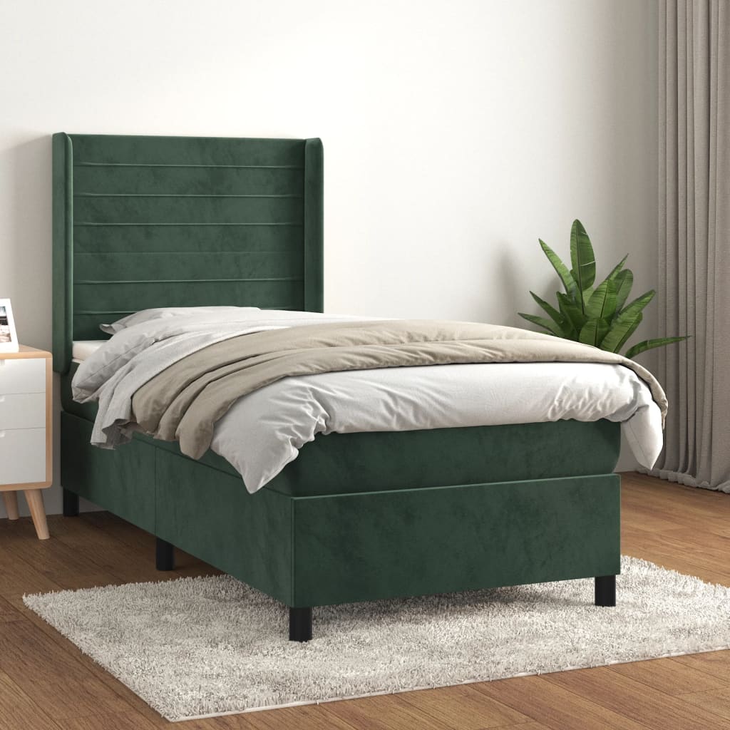 Lit À Ressorts Avec Matelas Velours