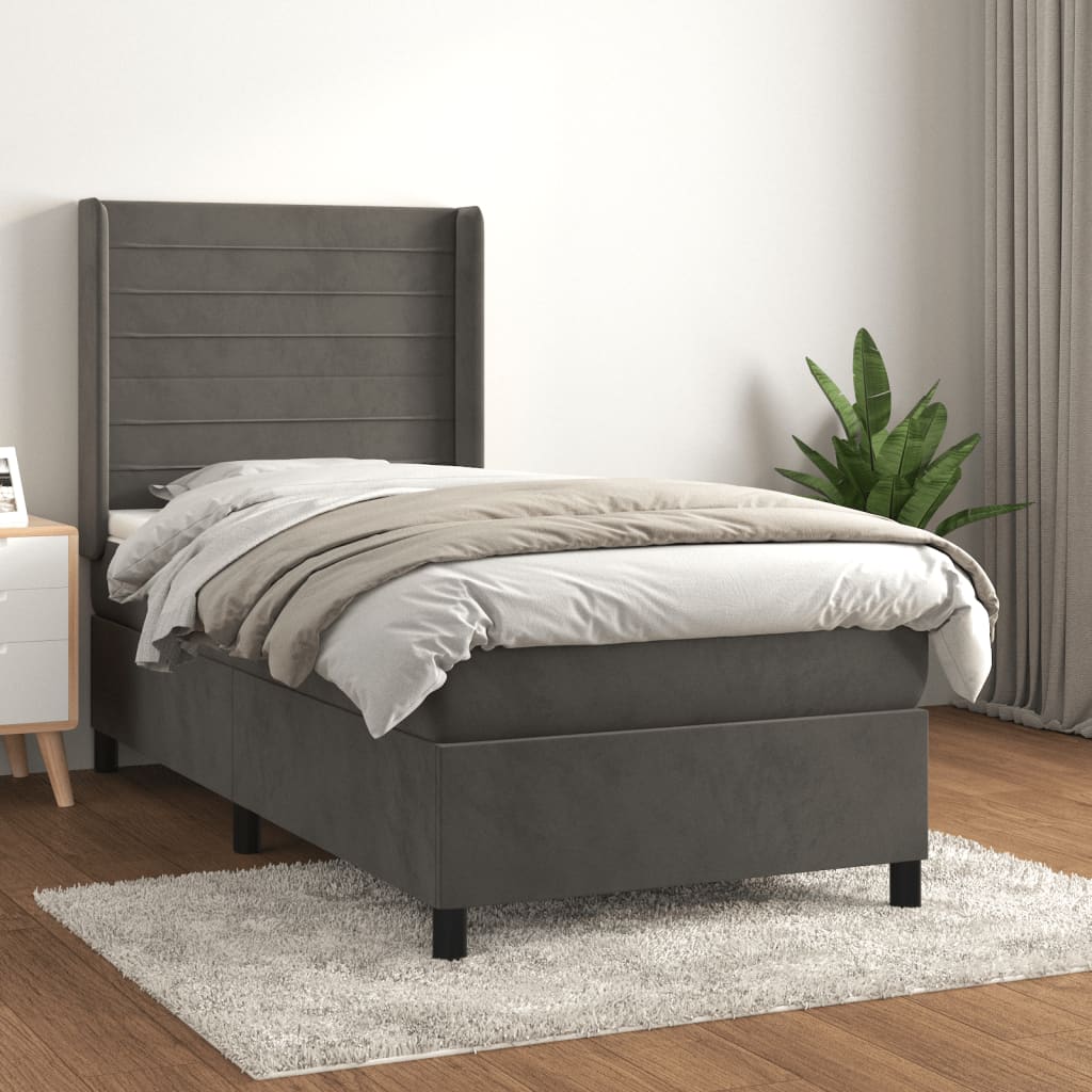 Lit À Ressorts Avec Matelas Velours