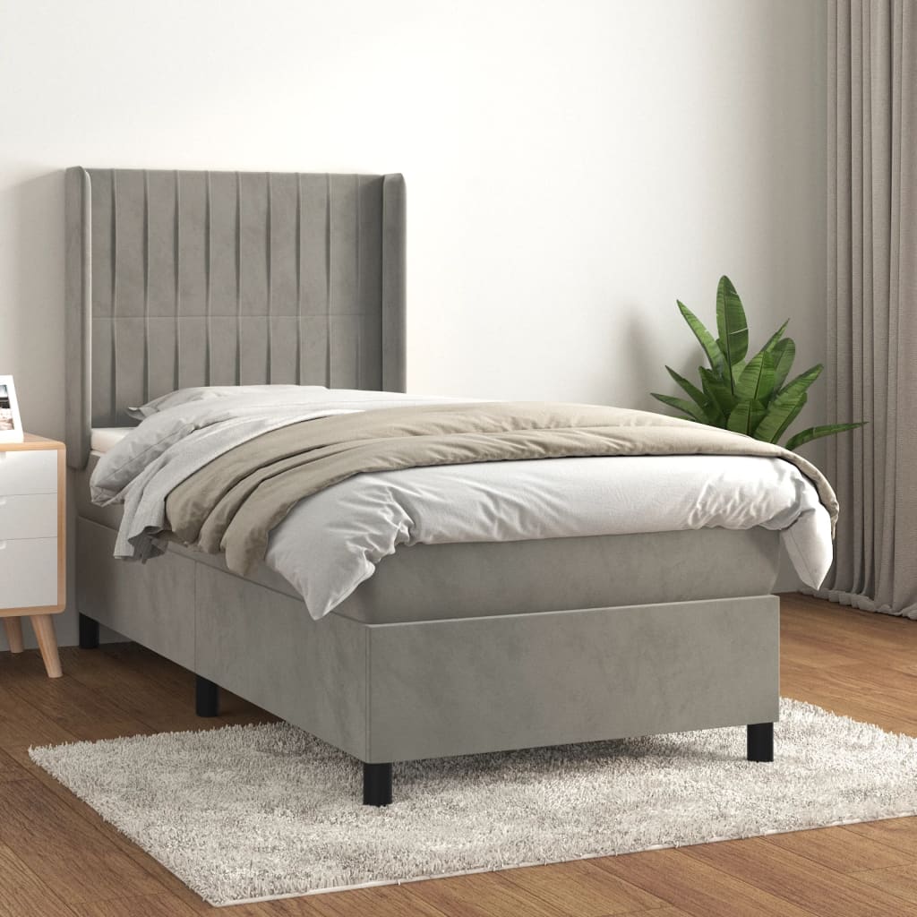 Lit À Ressorts Avec Matelas Velours