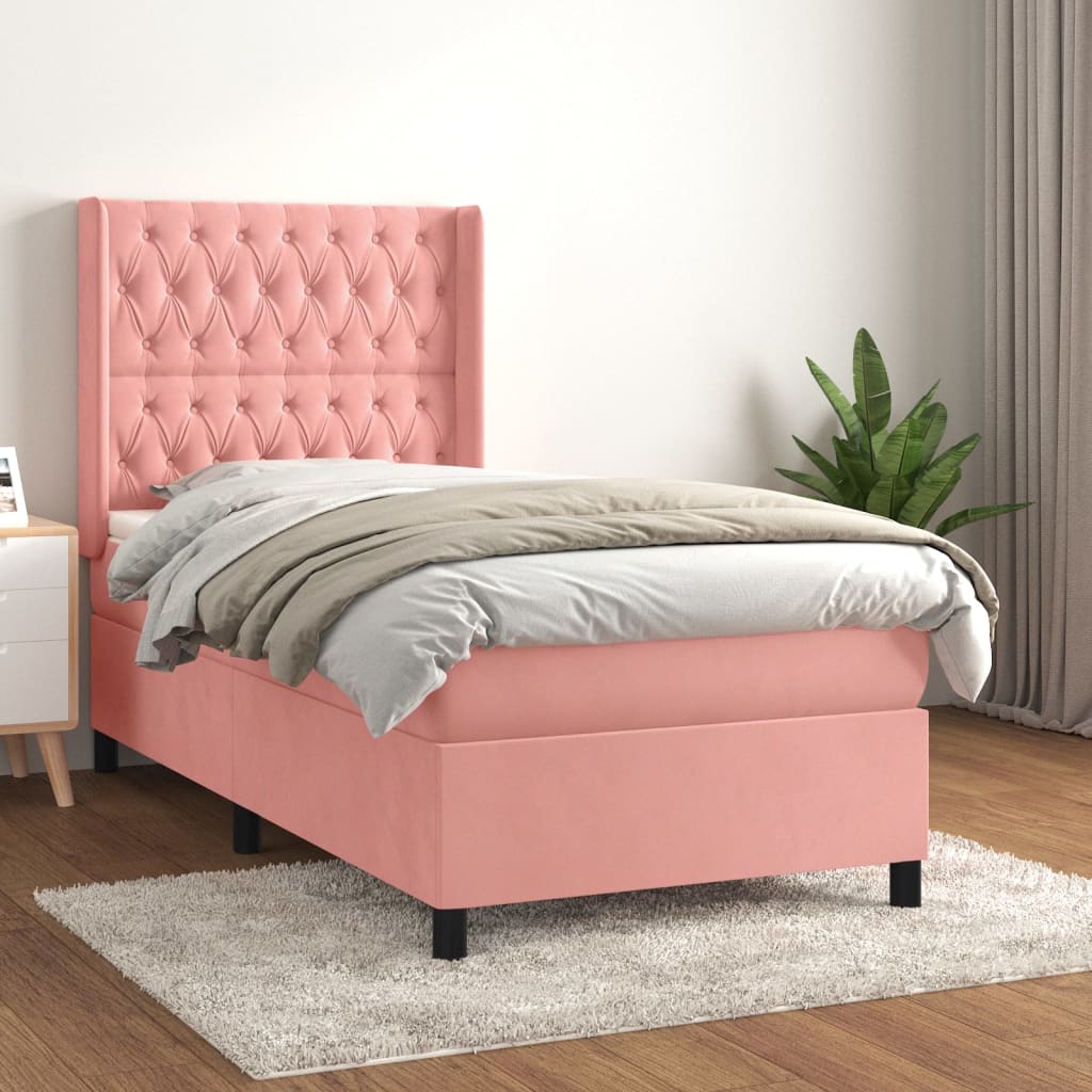 Lit À Ressorts Avec Matelas Velours