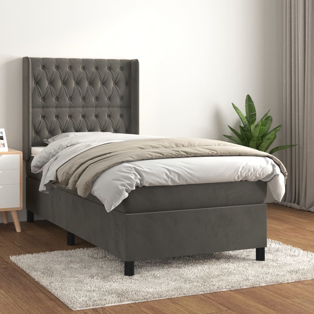Lit À Ressorts Avec Matelas Velours