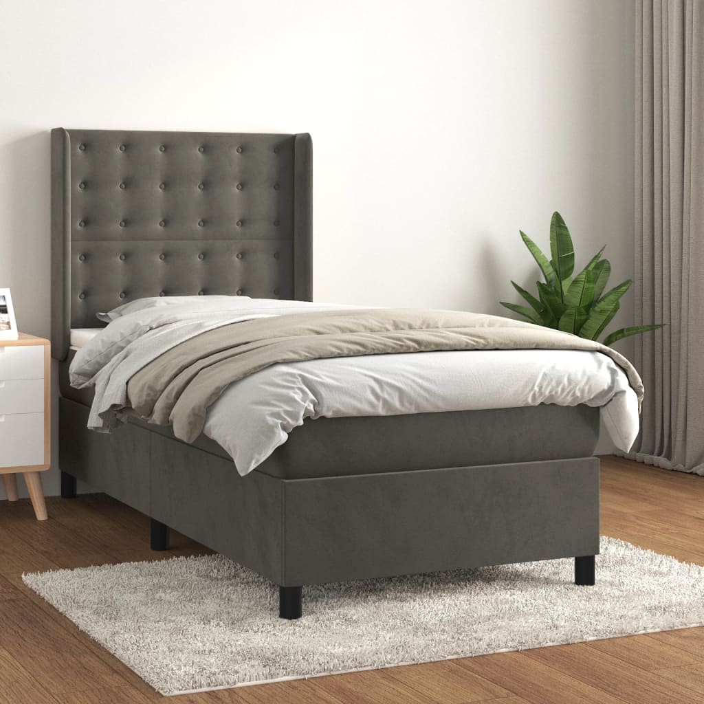Lit À Ressorts Avec Matelas Velours