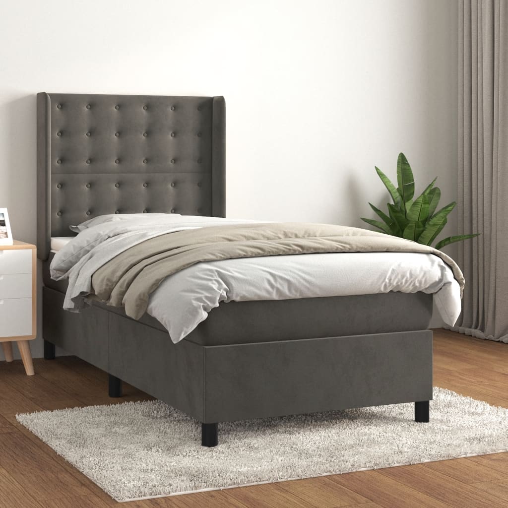 Lit À Ressorts Avec Matelas Velours