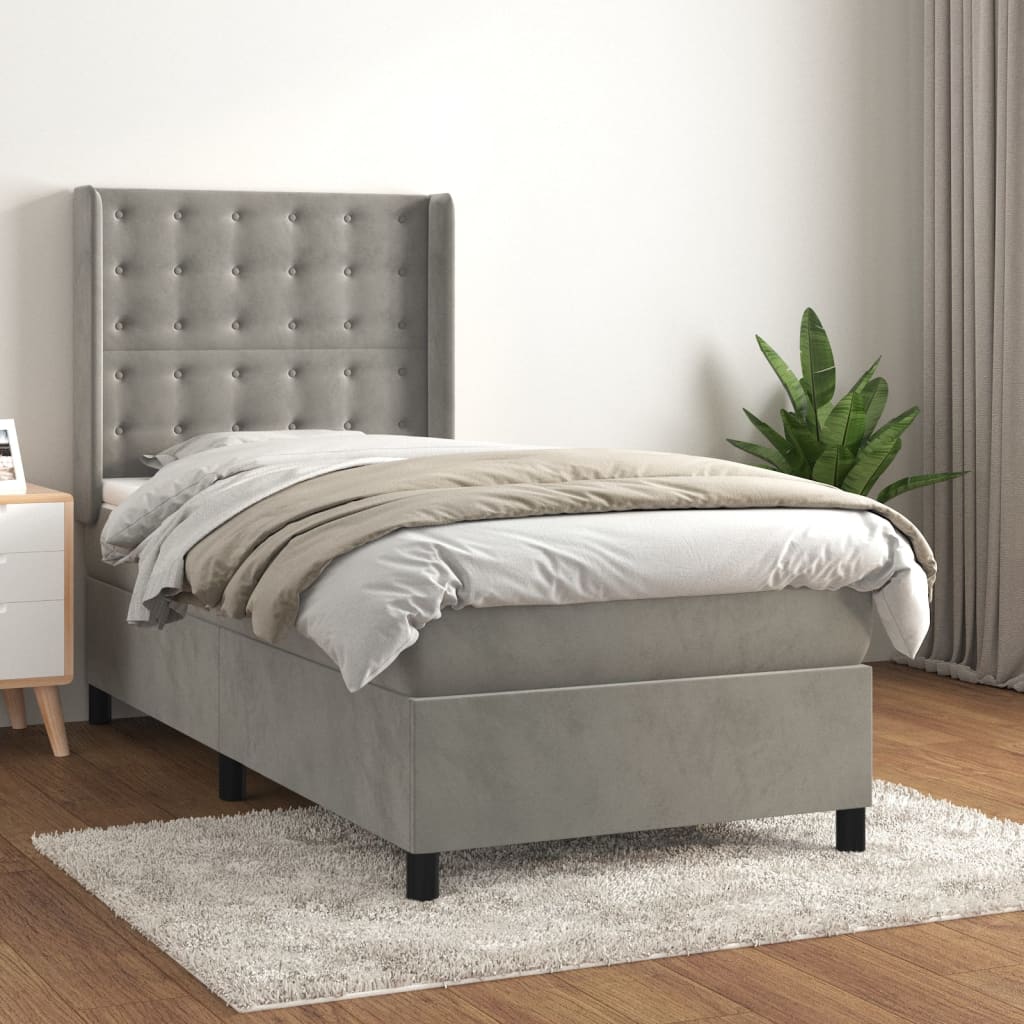 Lit À Ressorts Avec Matelas Velours