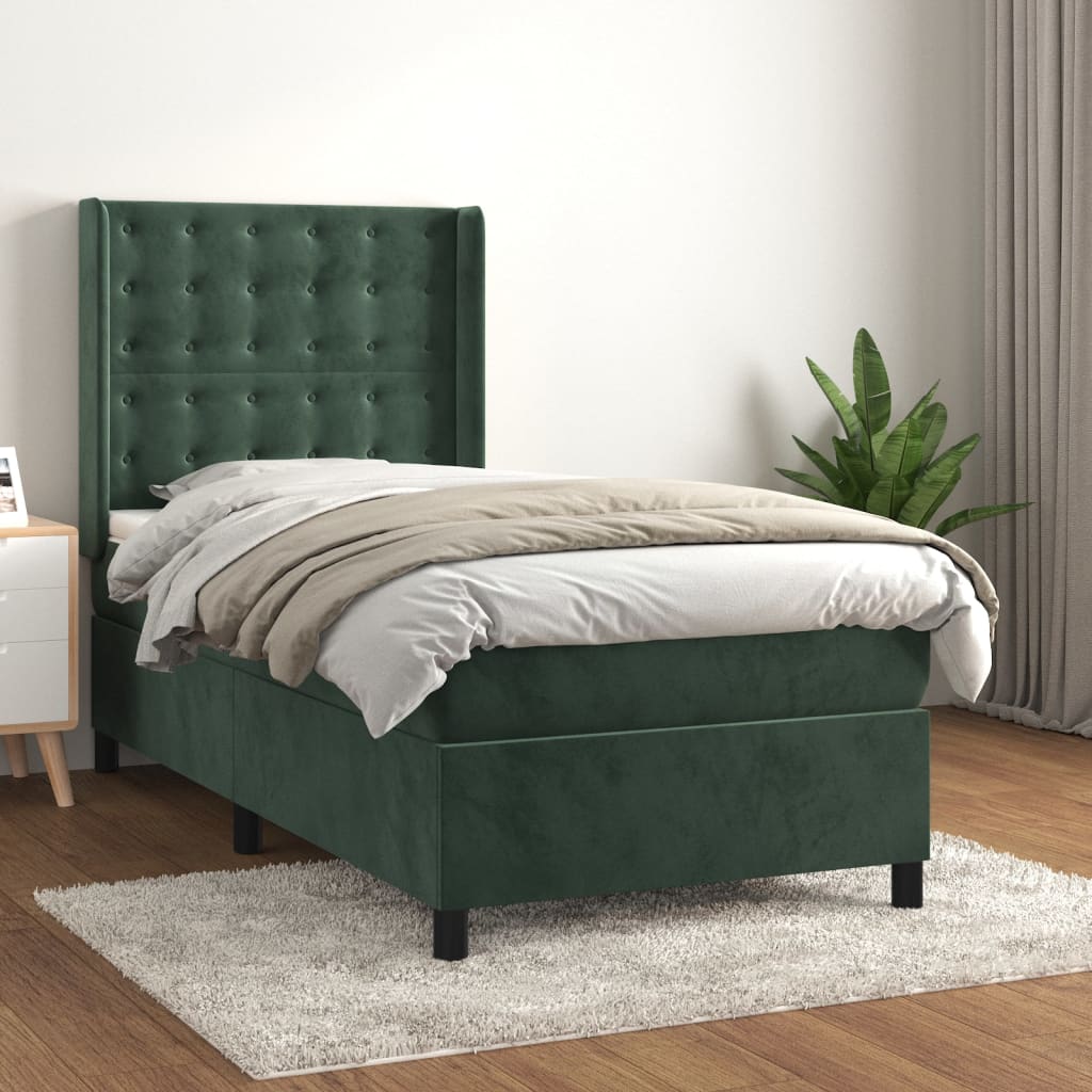 Lit À Ressorts Avec Matelas Velours