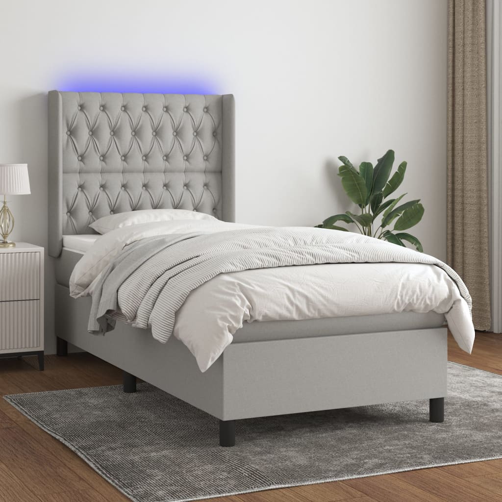 Sommier À Lattes De Lit Matelas Led Tissu