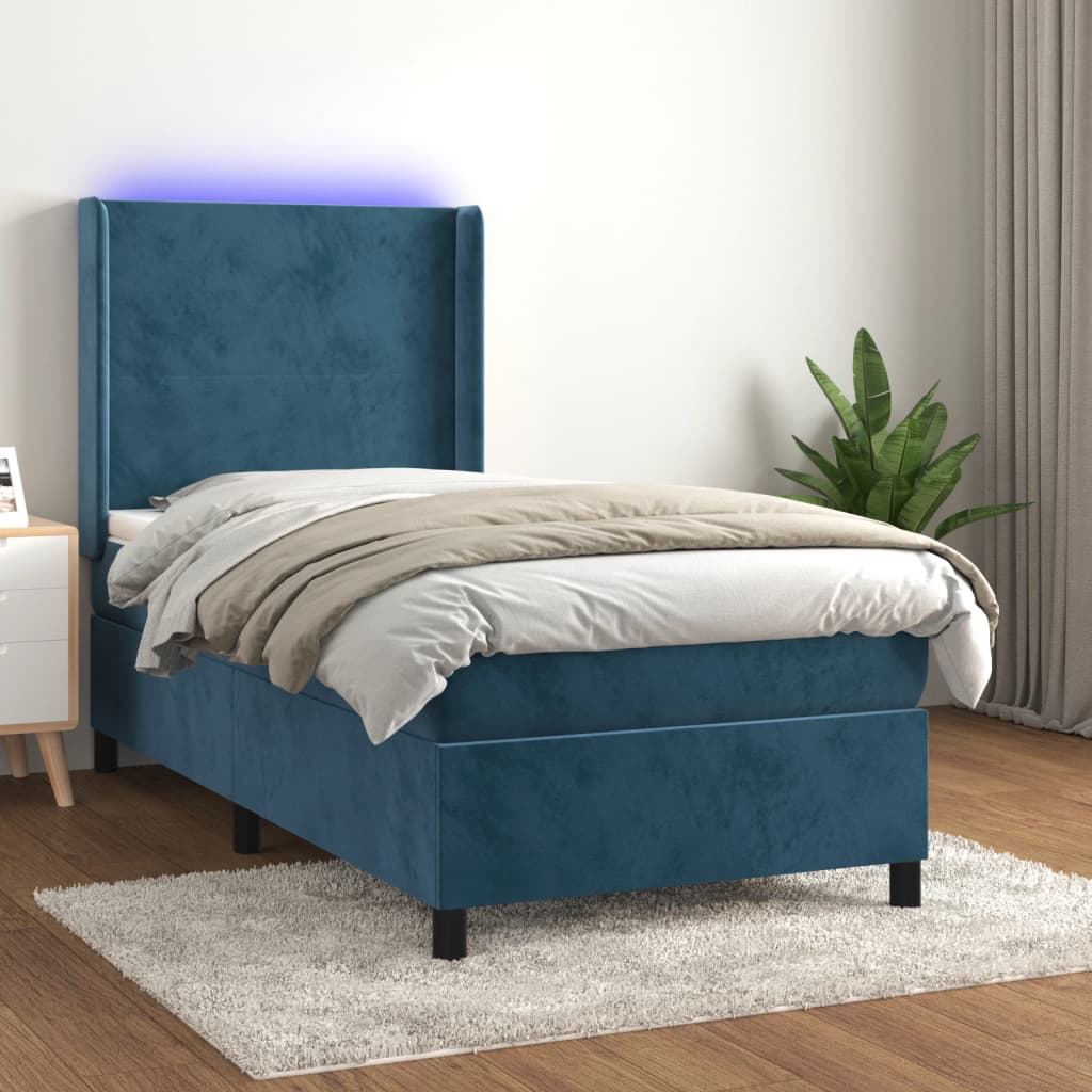 Lit À Ressorts Avec Matelas Avec Led Velours