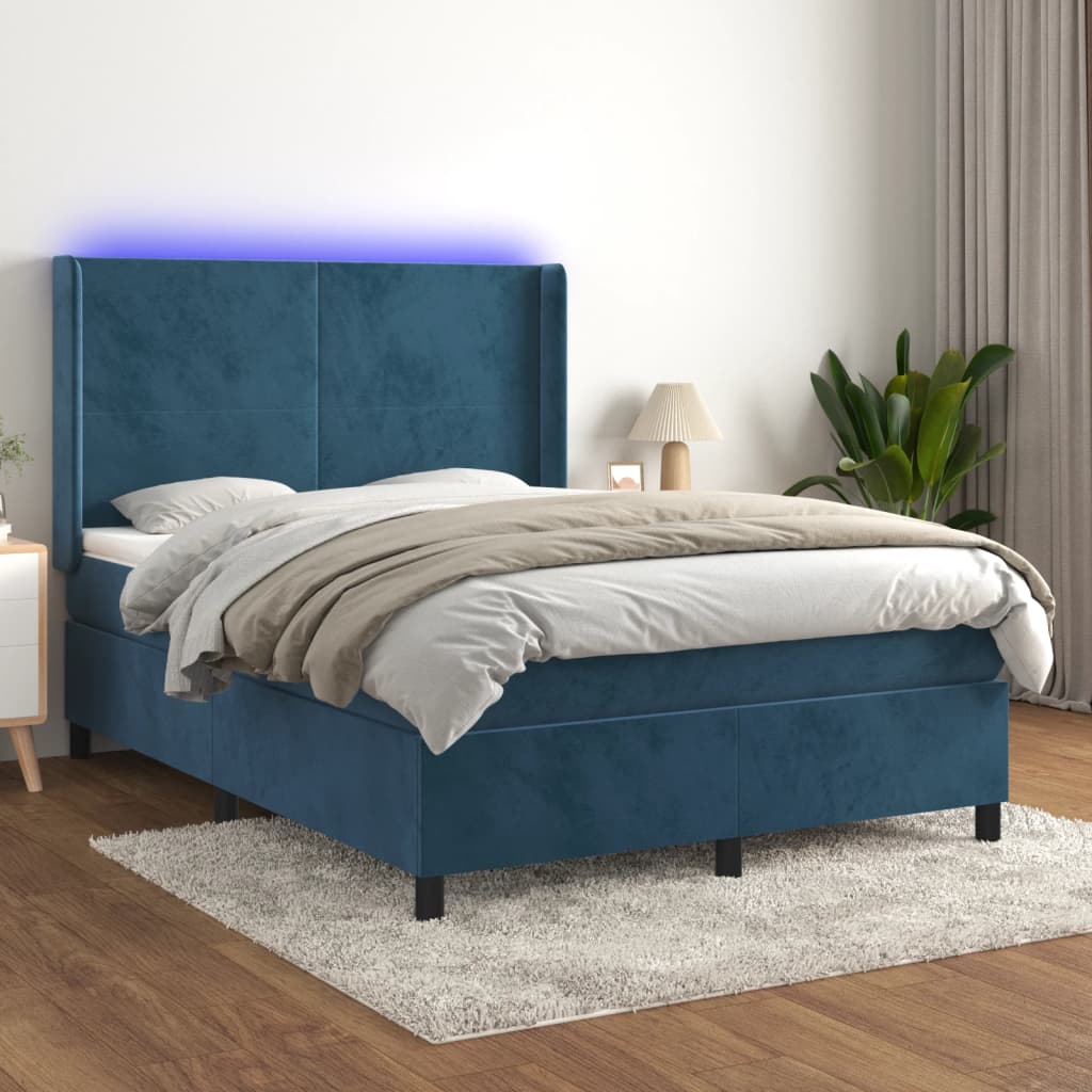 Lit À Ressorts Avec Matelas Avec Led Velours