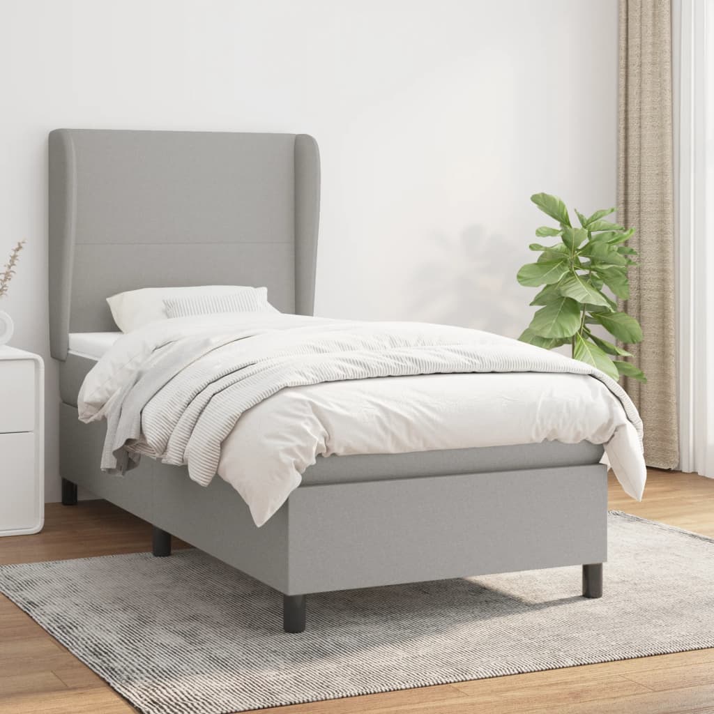 Lit À Ressorts Avec Tête De Lit Tissu