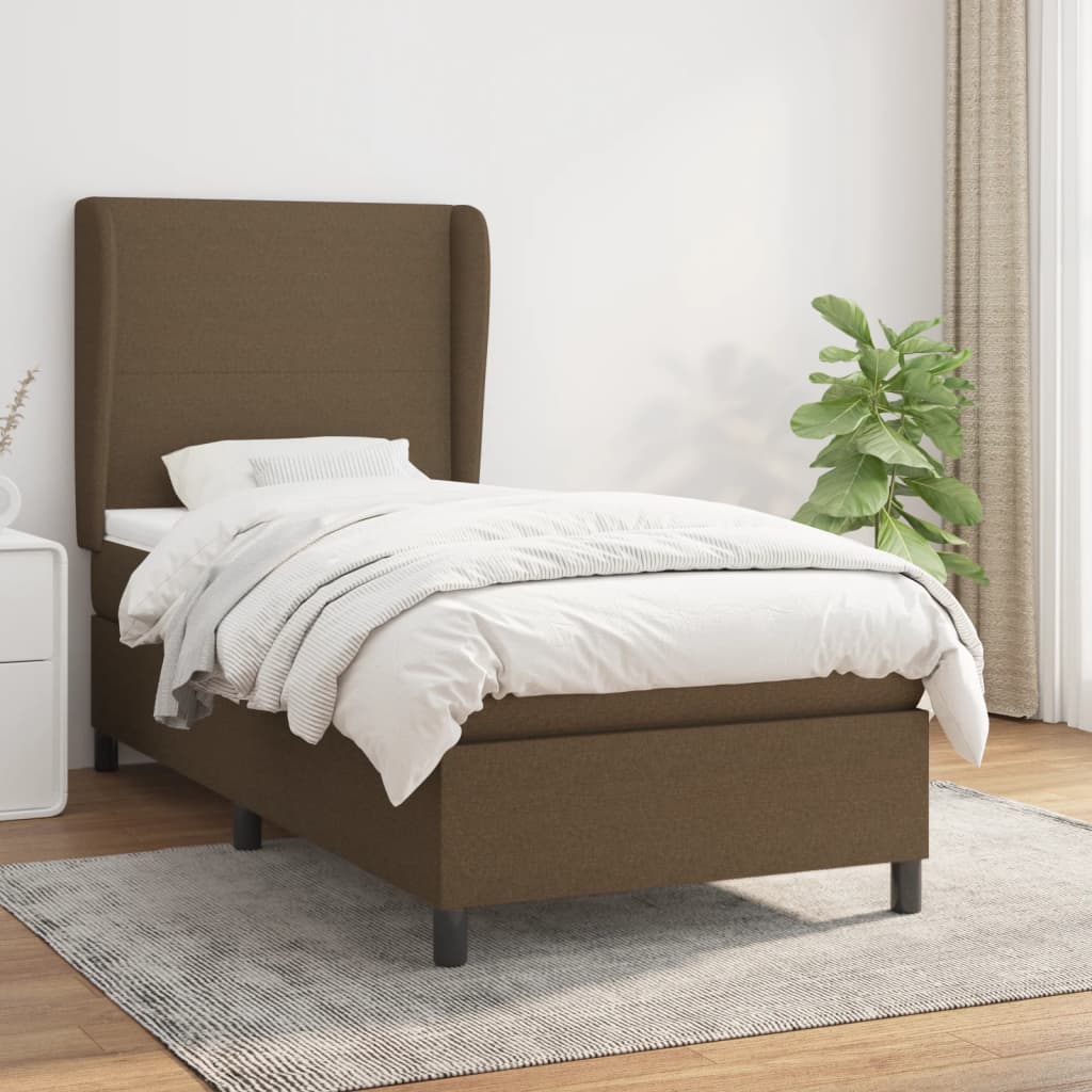 Lit À Ressorts Avec Tête De Lit Tissu