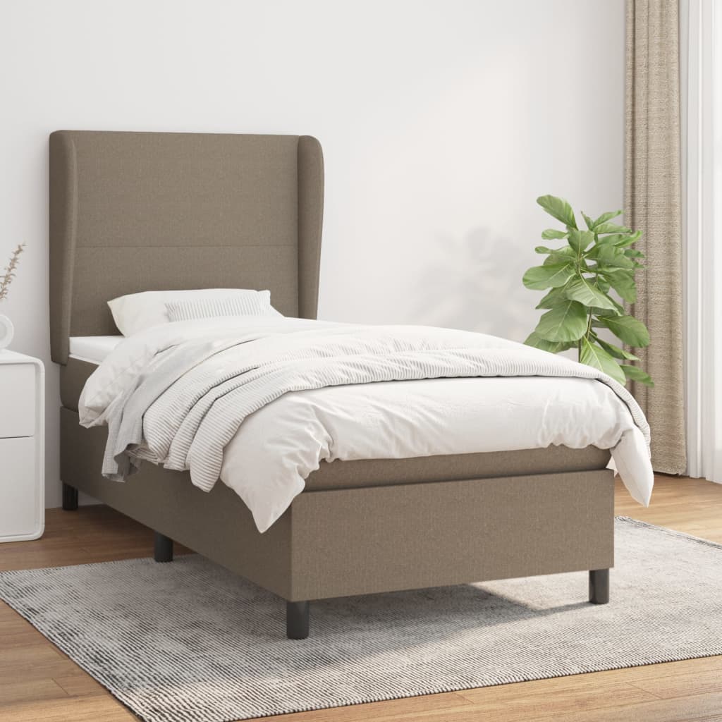 Lit À Ressorts Avec Tête De Lit Tissu