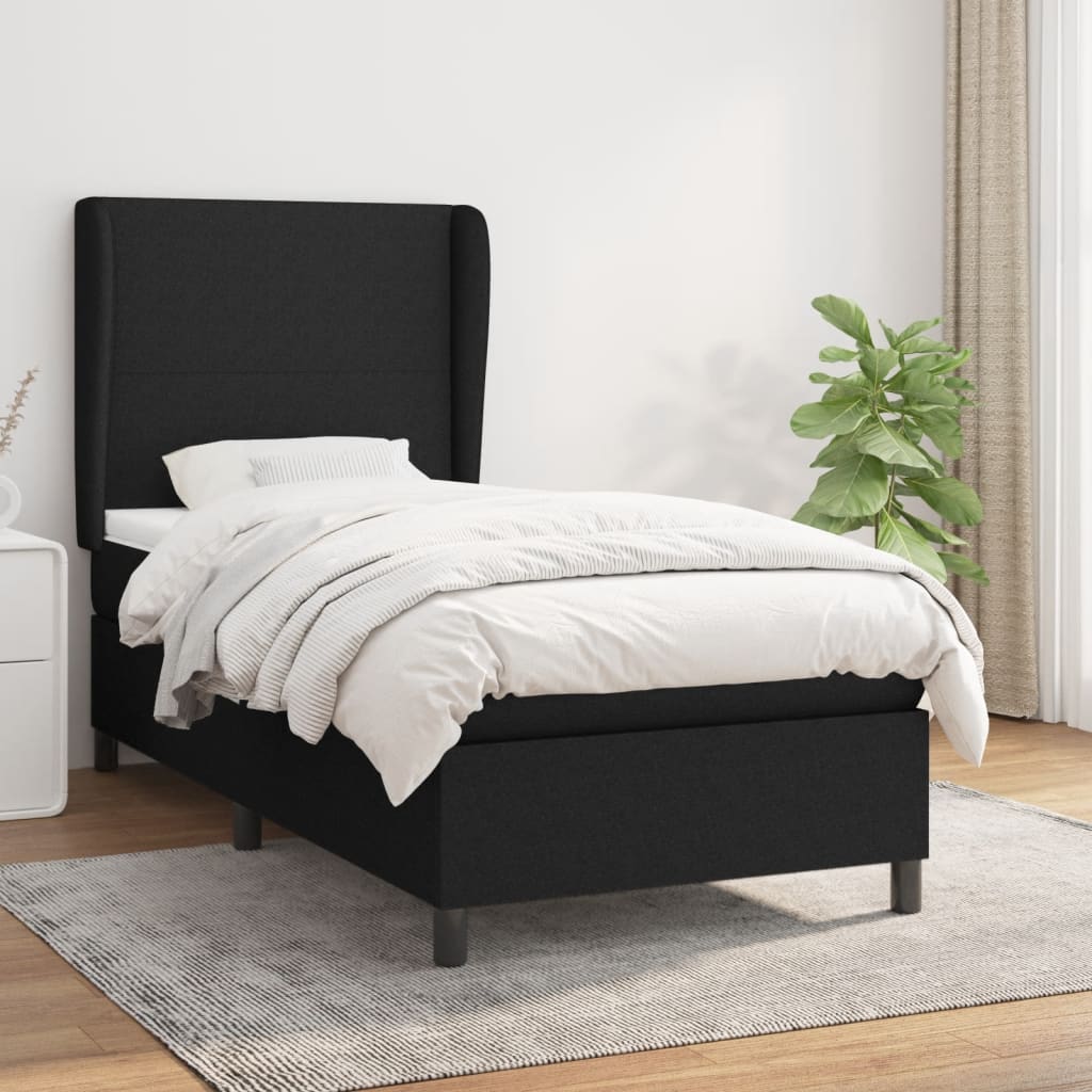Lit À Ressorts Avec Tête De Lit Tissu