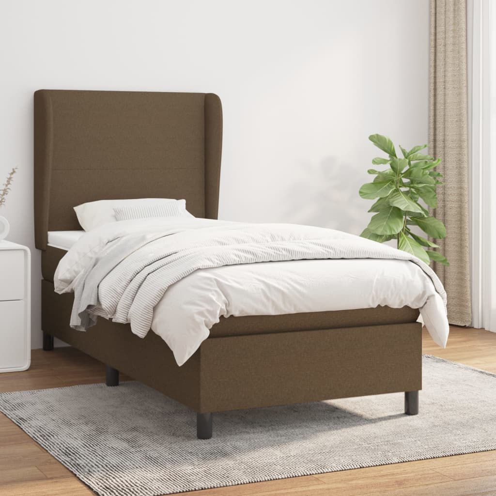 Lit À Ressorts Avec Tête De Lit Tissu