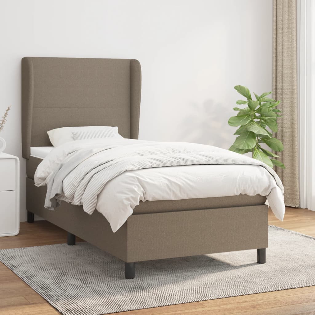 Lit À Ressorts Avec Tête De Lit Tissu