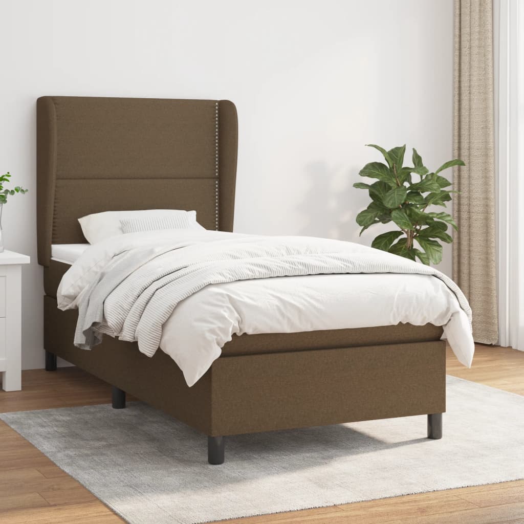 Lit À Ressorts Avec Tête De Lit Tissu