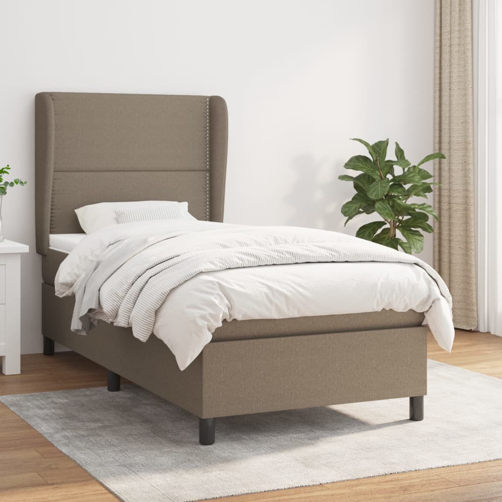 Lit À Ressorts Avec Tête De Lit Tissu