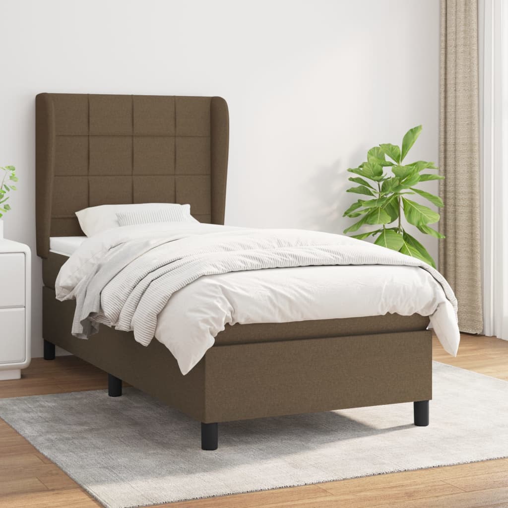 Lit À Ressorts Avec Tête De Lit Tissu