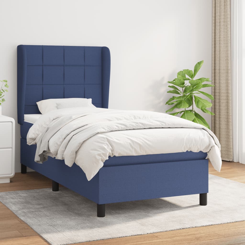 Lit À Ressorts Avec Tête De Lit Tissu