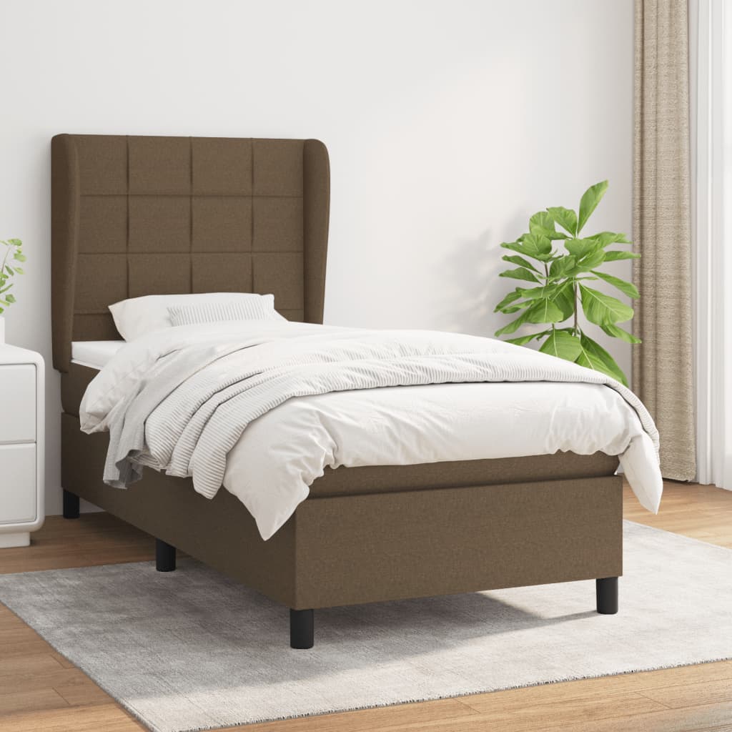 Lit À Ressorts Avec Tête De Lit Tissu