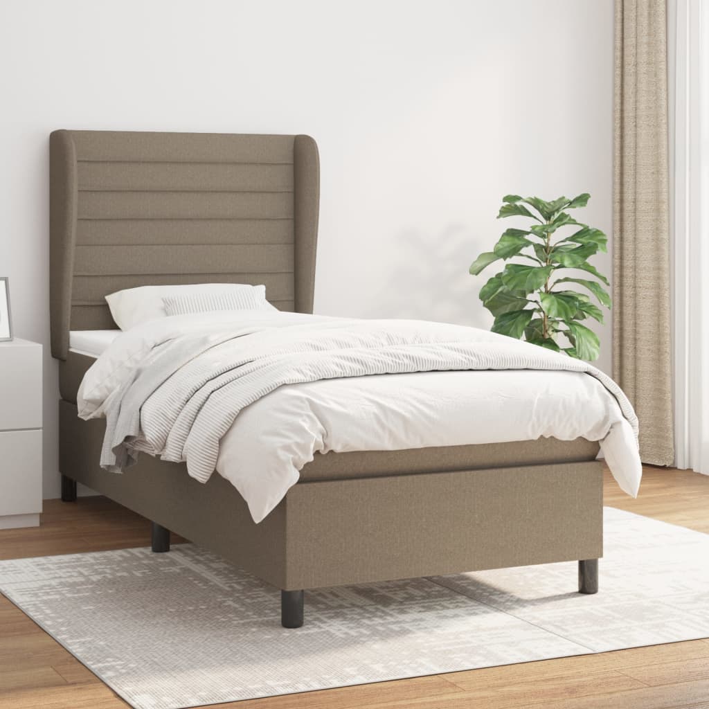Lit À Ressorts Avec Tête De Lit Tissu
