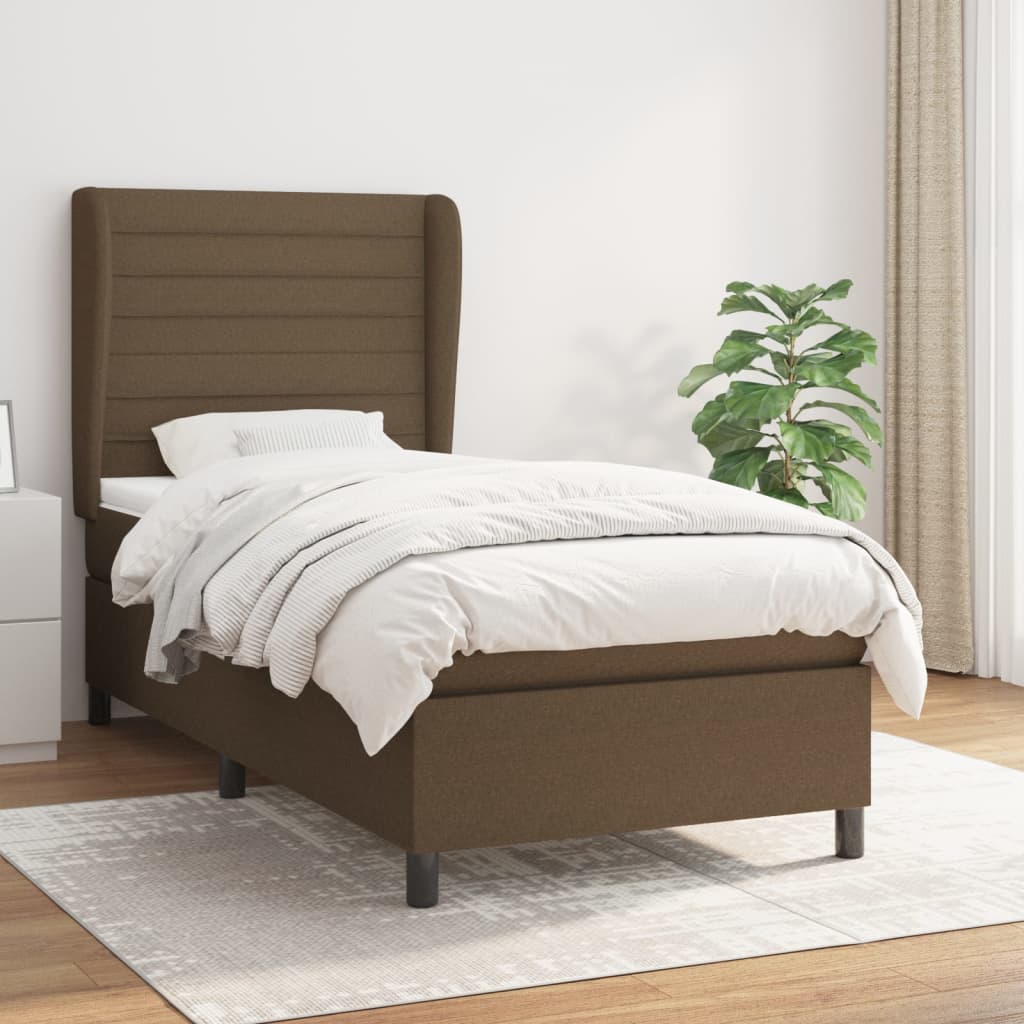 Lit À Ressorts Avec Tête De Lit Tissu