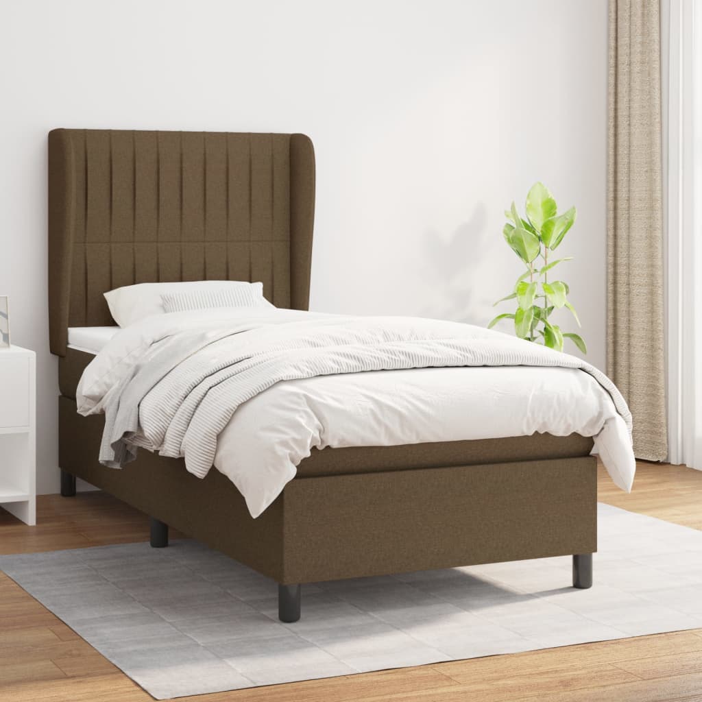 Lit À Ressorts Avec Tête De Lit Tissu