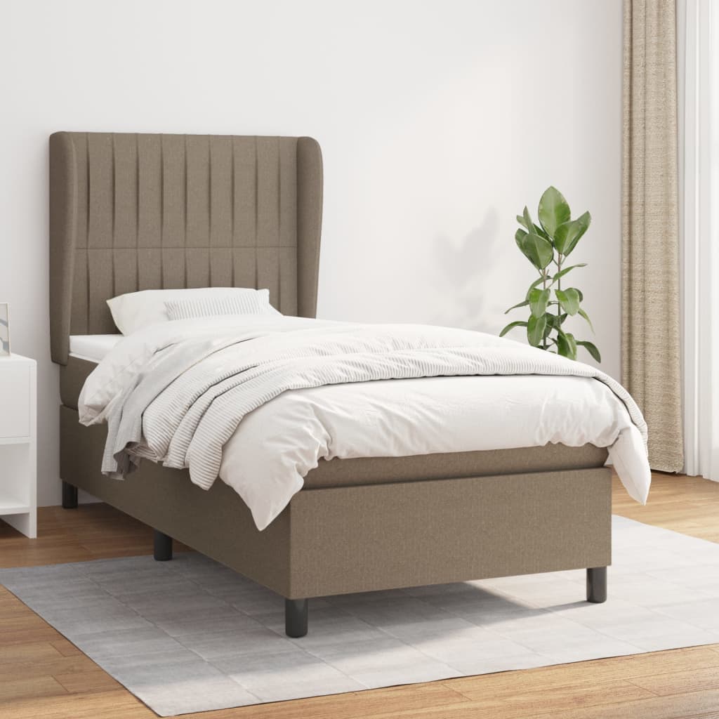 Lit À Ressorts Avec Tête De Lit Tissu