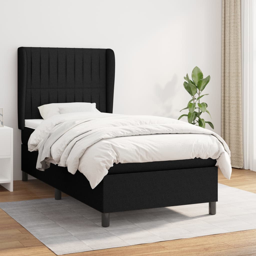 Lit À Ressorts Avec Tête De Lit Tissu