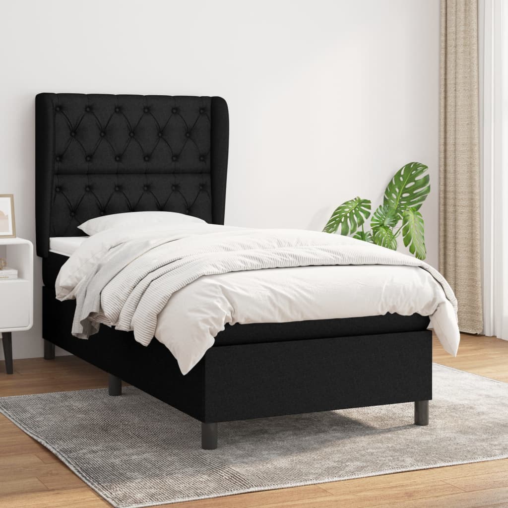 Lit À Ressorts Avec Tête De Lit Tissu