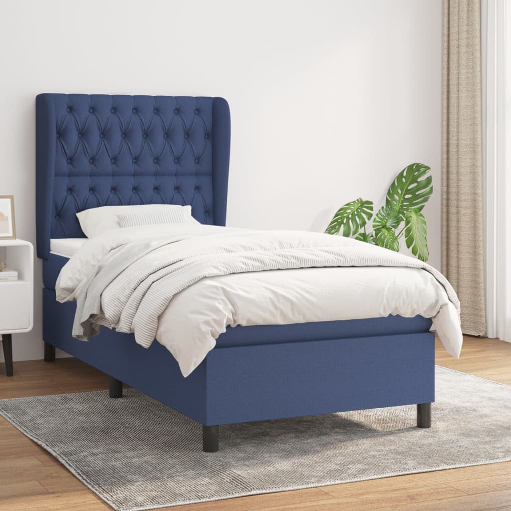 Lit À Ressorts Avec Tête De Lit Tissu