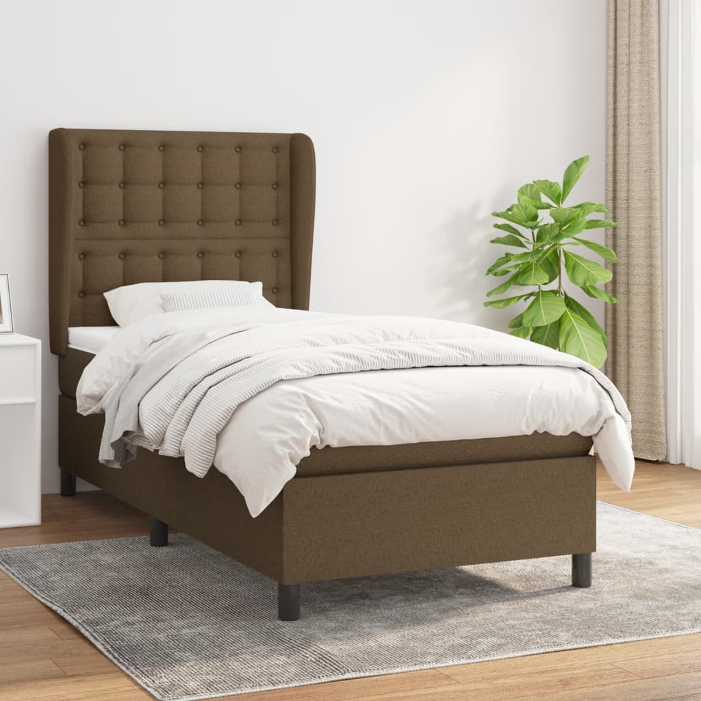 Lit À Ressorts Avec Tête De Lit Tissu