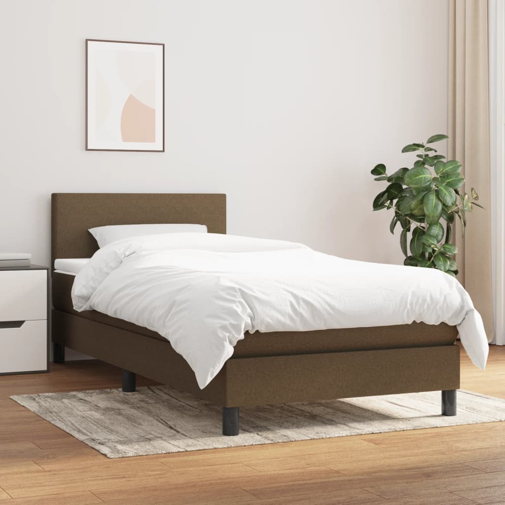 Lit À Ressorts Avec Tête De Lit Tissu