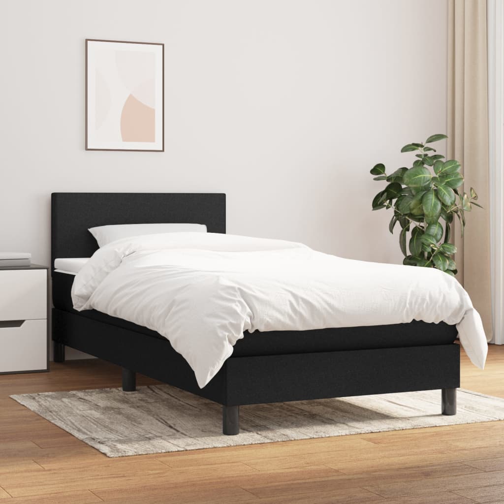 Lit À Ressorts Avec Tête De Lit Tissu