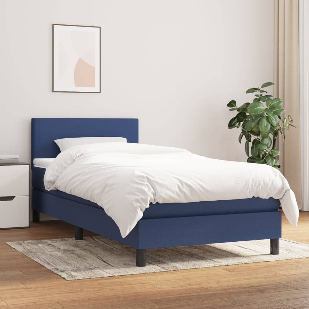Lit À Ressorts Avec Tête De Lit Tissu