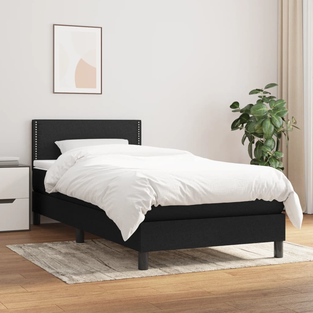 Lit À Ressorts Avec Tête De Lit Tissu