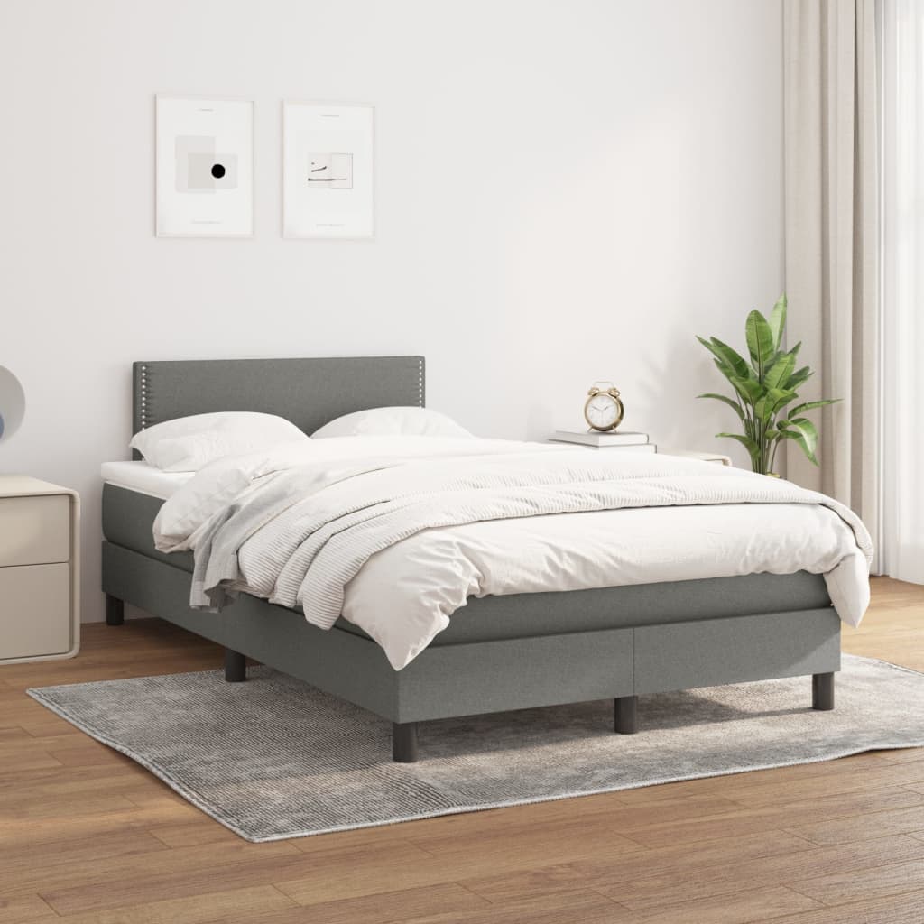 Lit À Ressorts Avec Tête De Lit Tissu