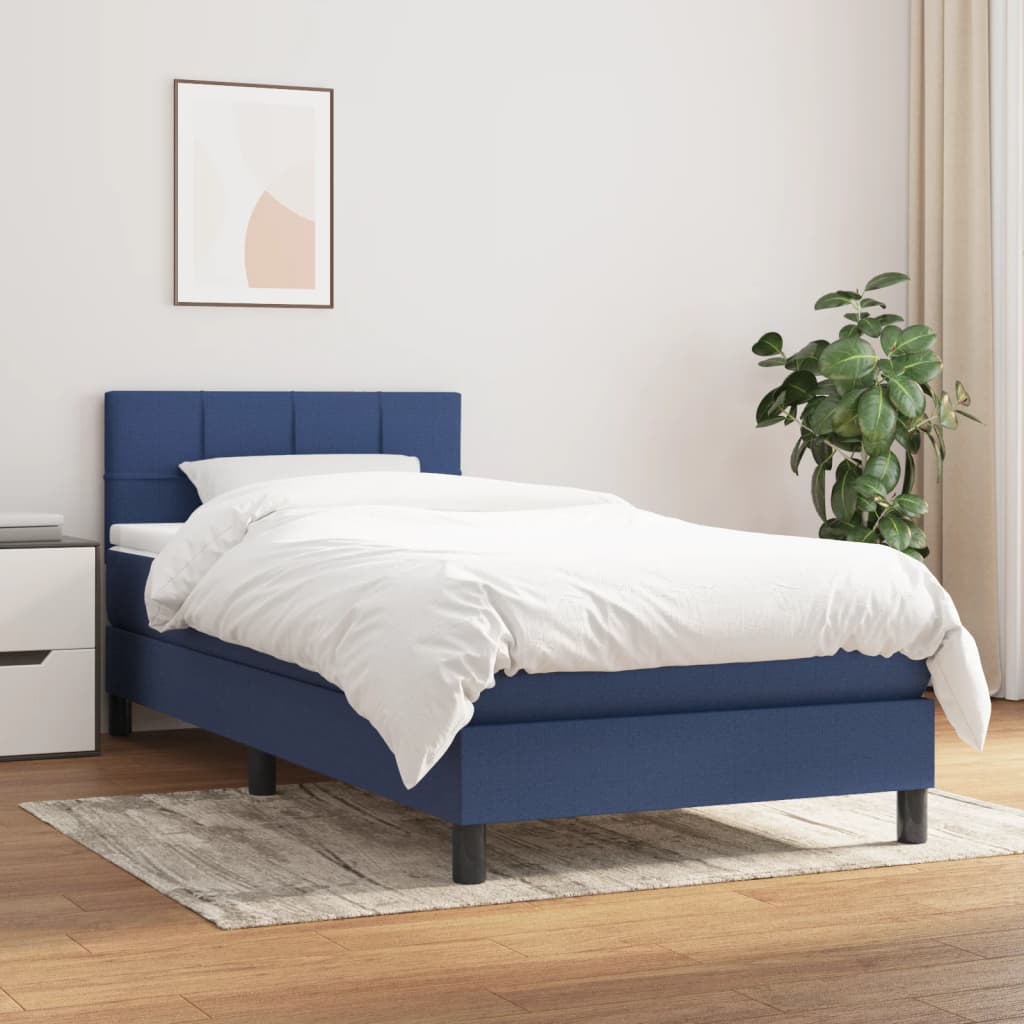 Lit À Ressorts Avec Tête De Lit Tissu