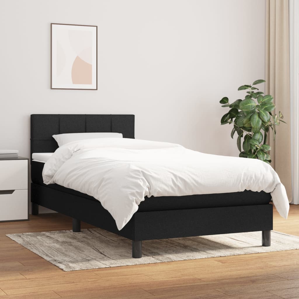 Lit À Ressorts Avec Tête De Lit Tissu