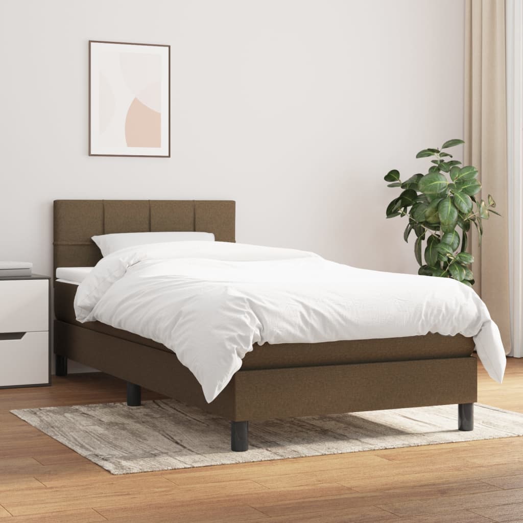 Lit À Ressorts Avec Tête De Lit Tissu